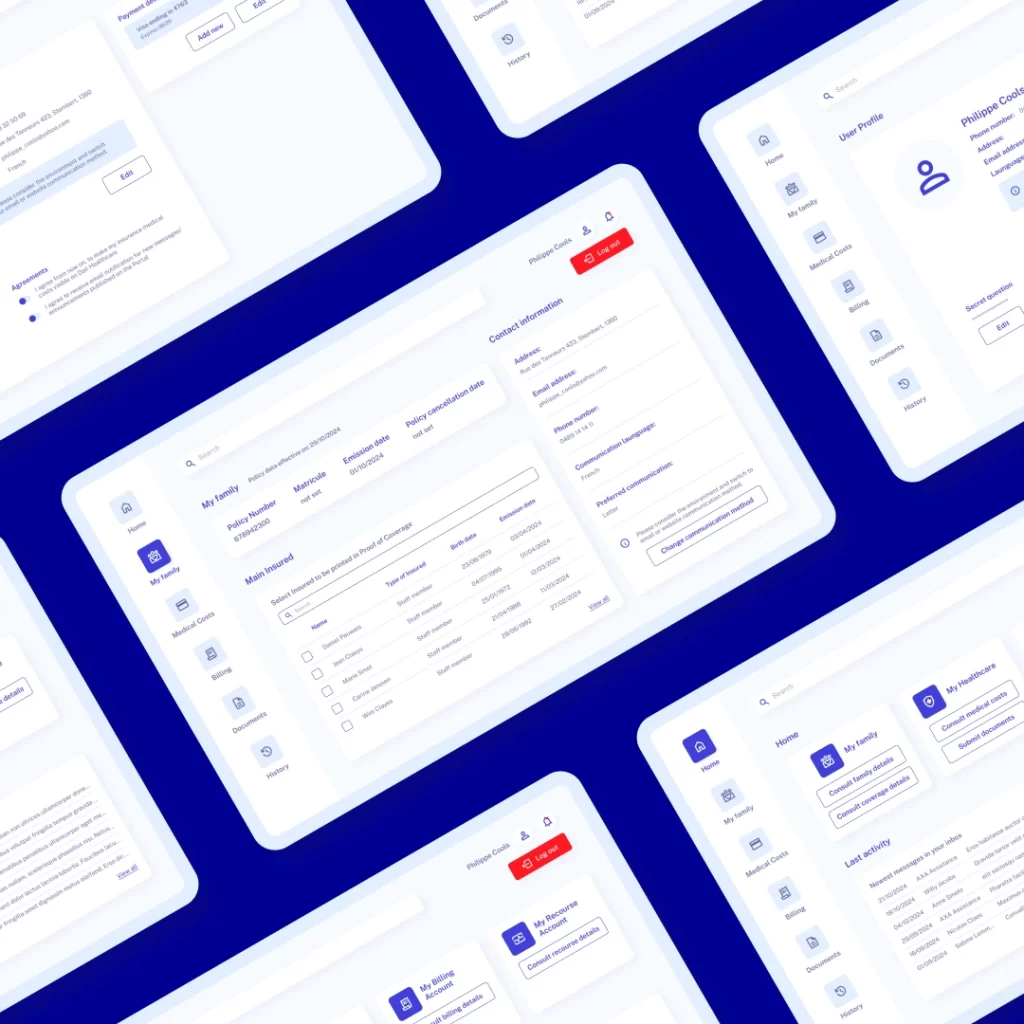 User activity log and list of recent requests.